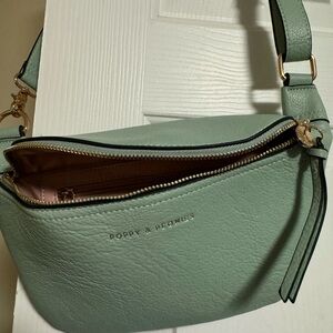 Poppy & Peonies Mint Crossbody Bag